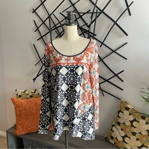 Long Sleeve, Patterned Top